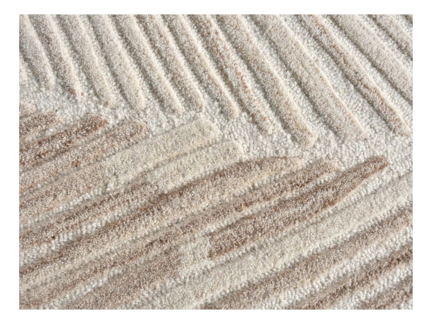 Alfombra de relieve 100% lana hecha a mano - 200 x 290 cm - 2200g/m2 - Marfil - SERAPHINA