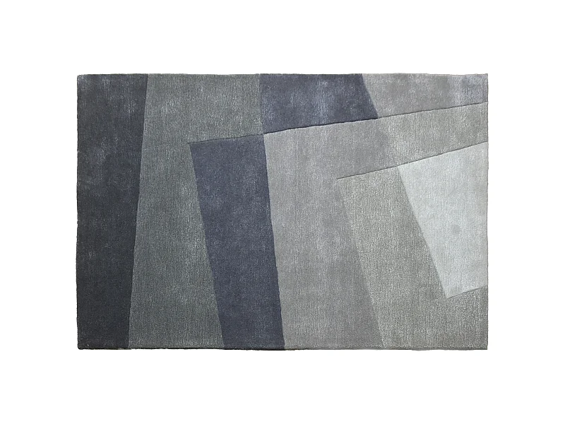 Teppich - Wolle & Viskose - handgefertigt - 200 x 290 cm - 2500 g/m² - Grau - TAMALE