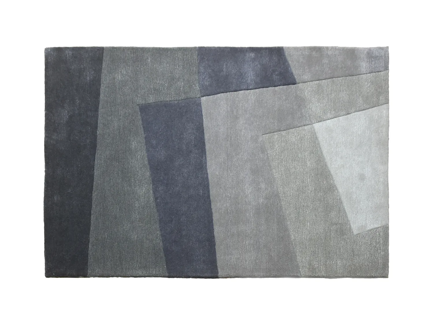 Teppich - Wolle & Viskose - handgefertigt - 200 x 290 cm - 2500 g/m² - Grau - TAMALE