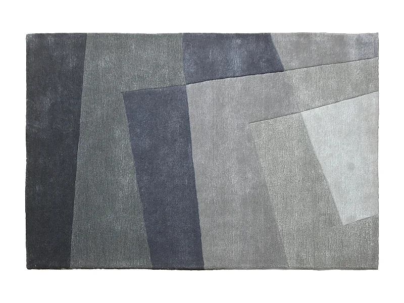 Tapis en laine et viscose fait à la main - 200 x 290 cm - 2500g/m² - Gris - TAMALE