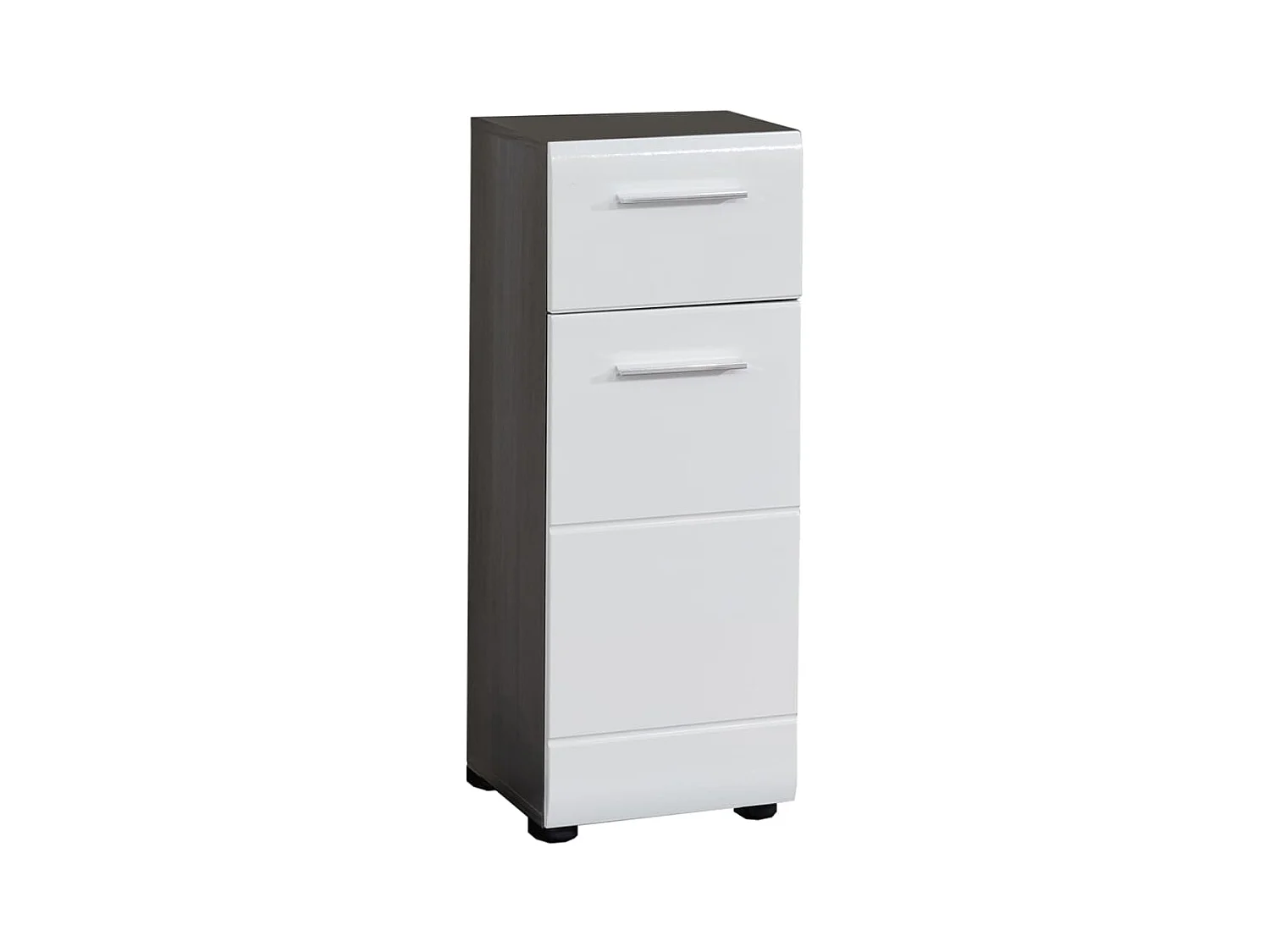 Armoire de rangement de sol Line Blanc et argenté fumé