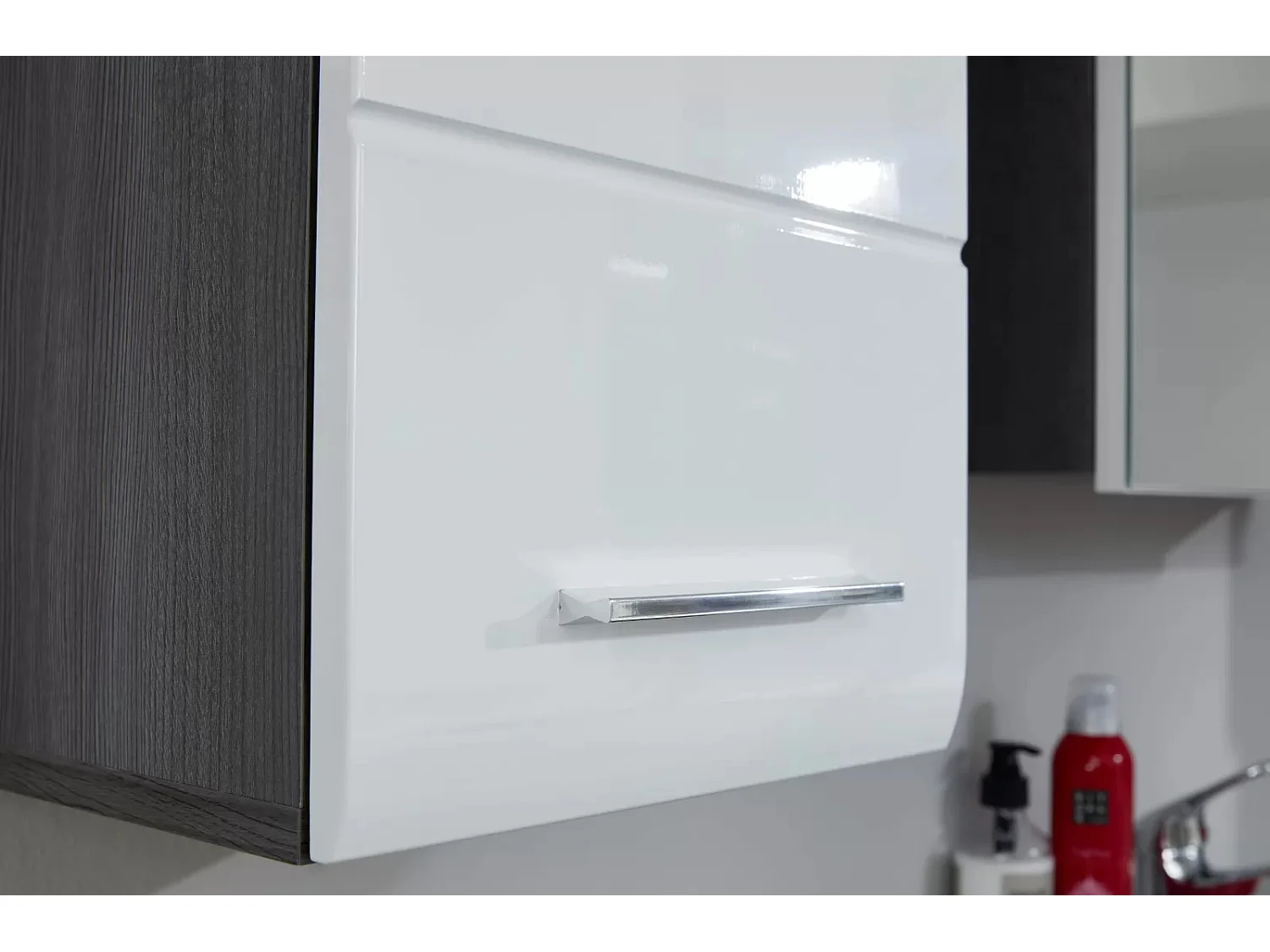 Armoire de rangement de sol Line Blanc et argenté fumé