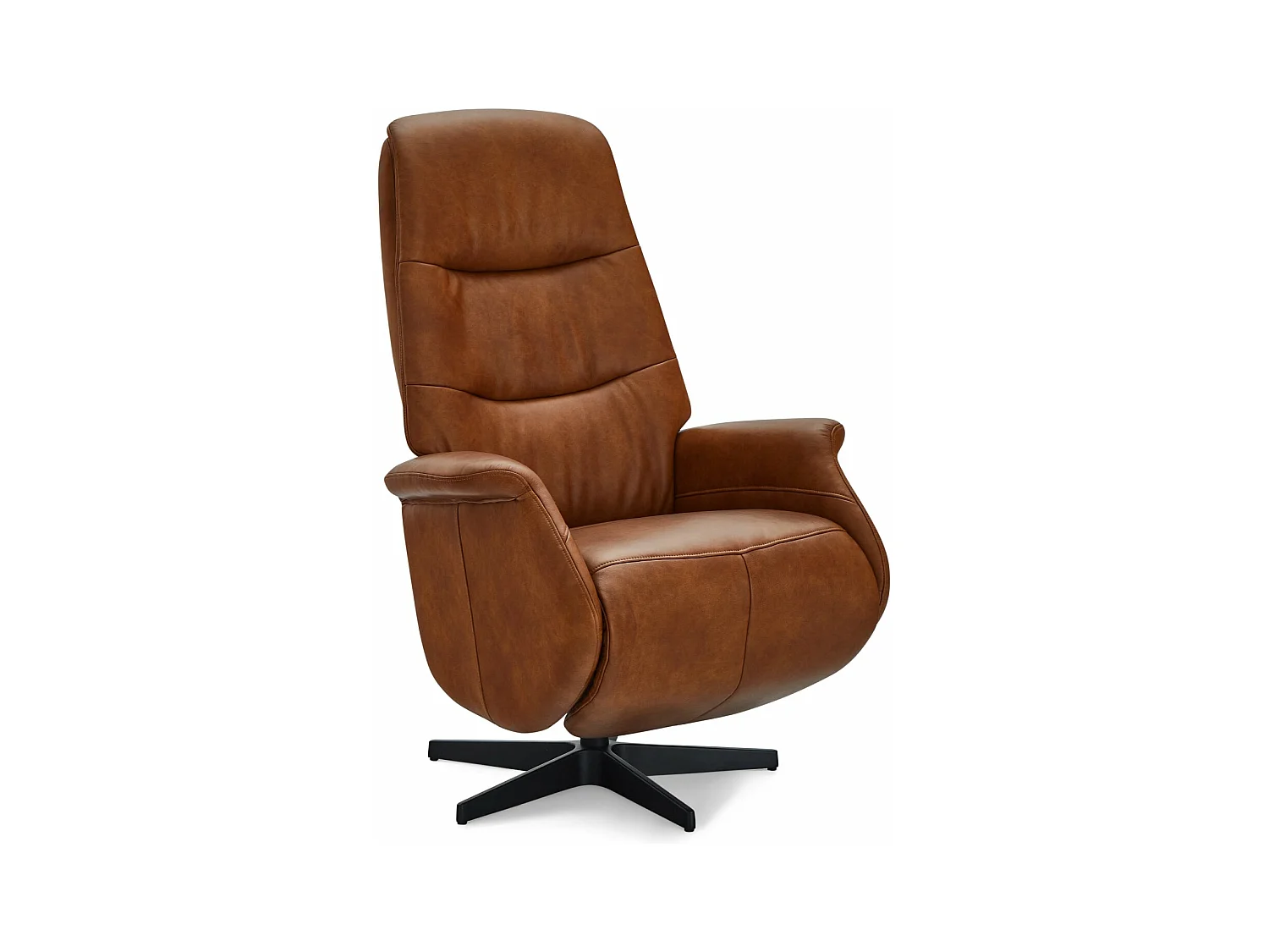Fauteuil relax Delta - Cuir et métal - Marron