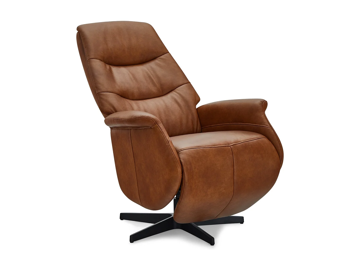 Fauteuil relax Delta - Cuir et métal - Marron