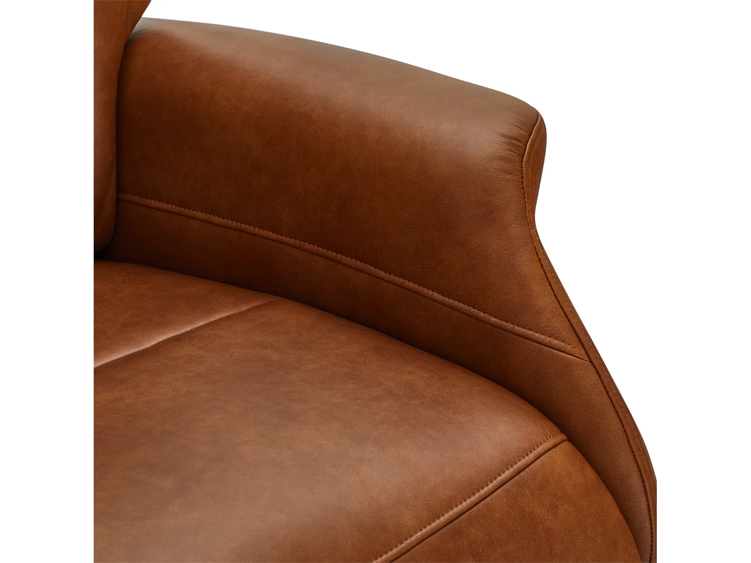 Fauteuil relax Delta - Cuir et métal - Marron