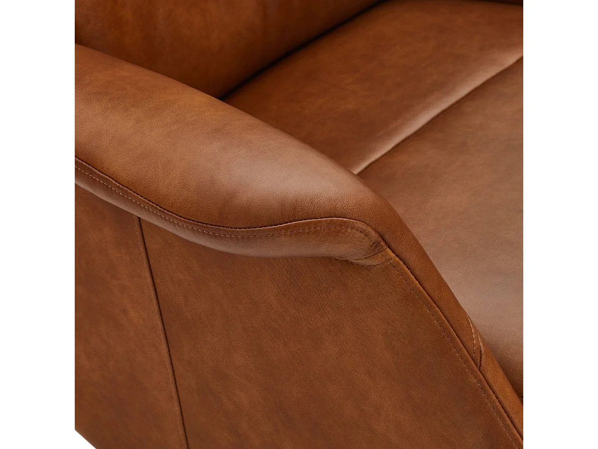 Fauteuil relax Delta - Cuir et métal - Marron