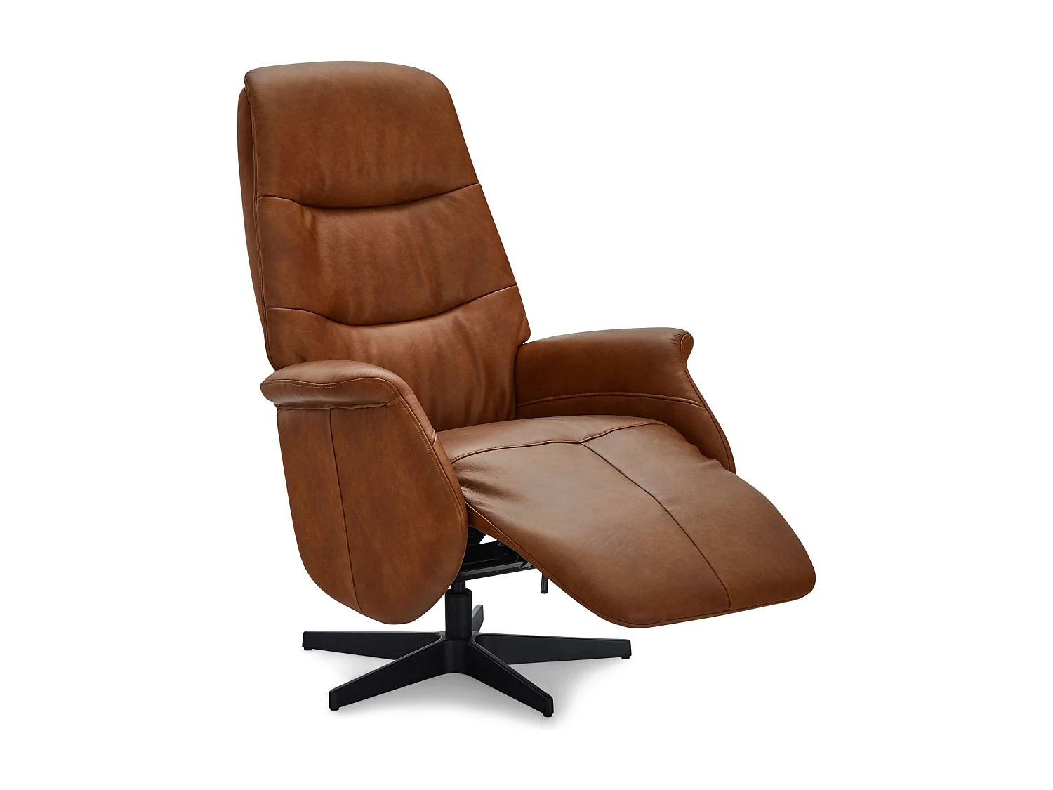 Fauteuil relax Delta - Cuir et métal - Marron