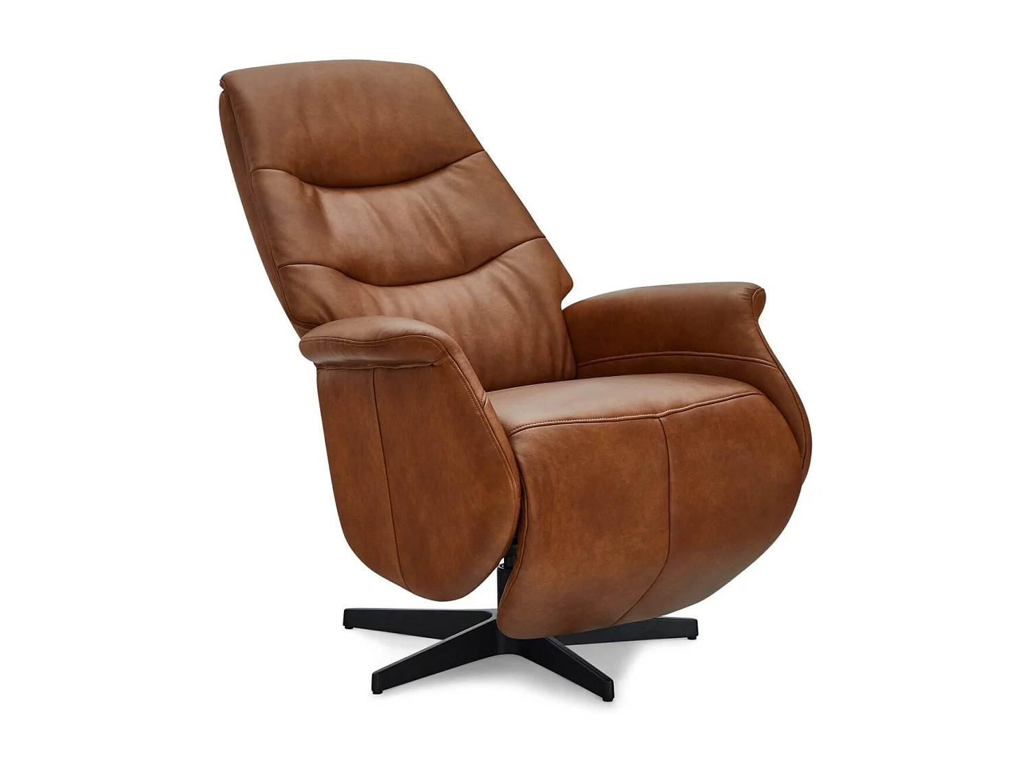 Fauteuil relax Delta - Cuir et métal - Marron