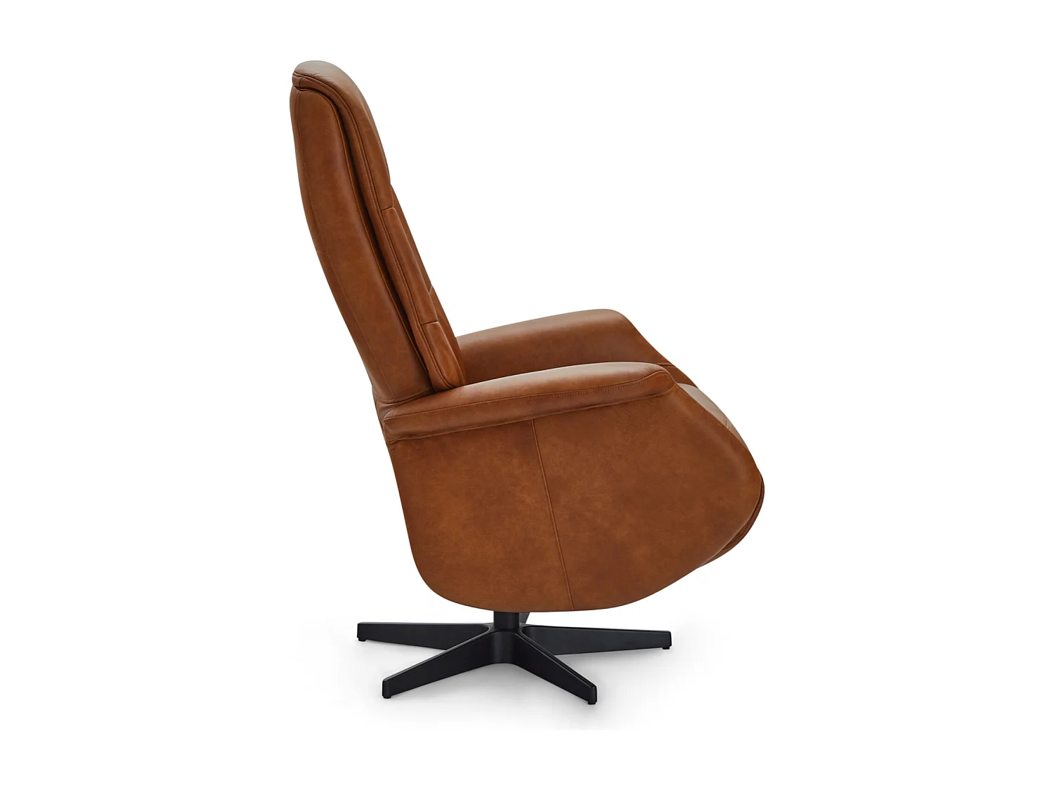 Fauteuil relax Delta - Cuir et métal - Marron