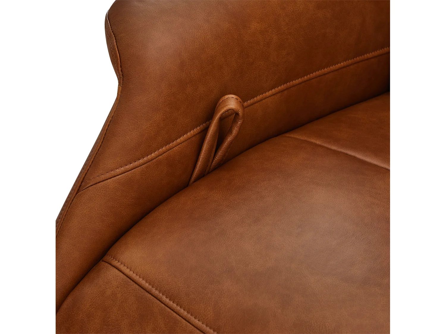 Fauteuil relax Delta - Cuir et métal - Marron