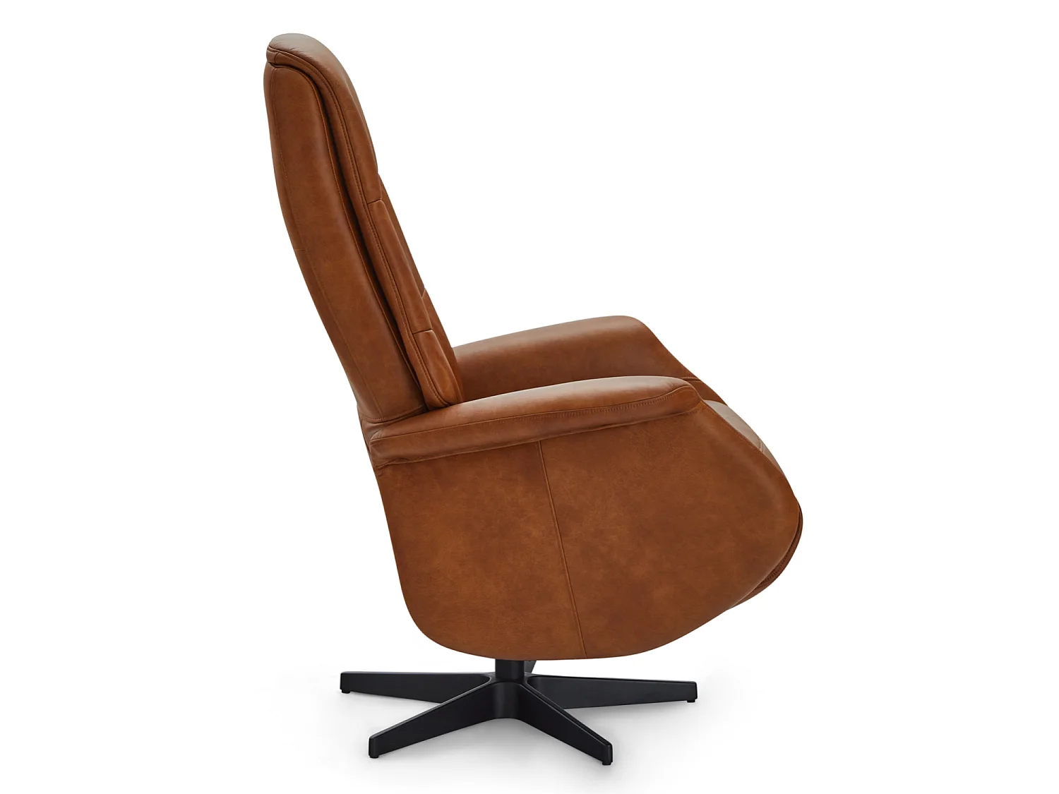 Fauteuil relax Delta - Cuir et métal - Marron
