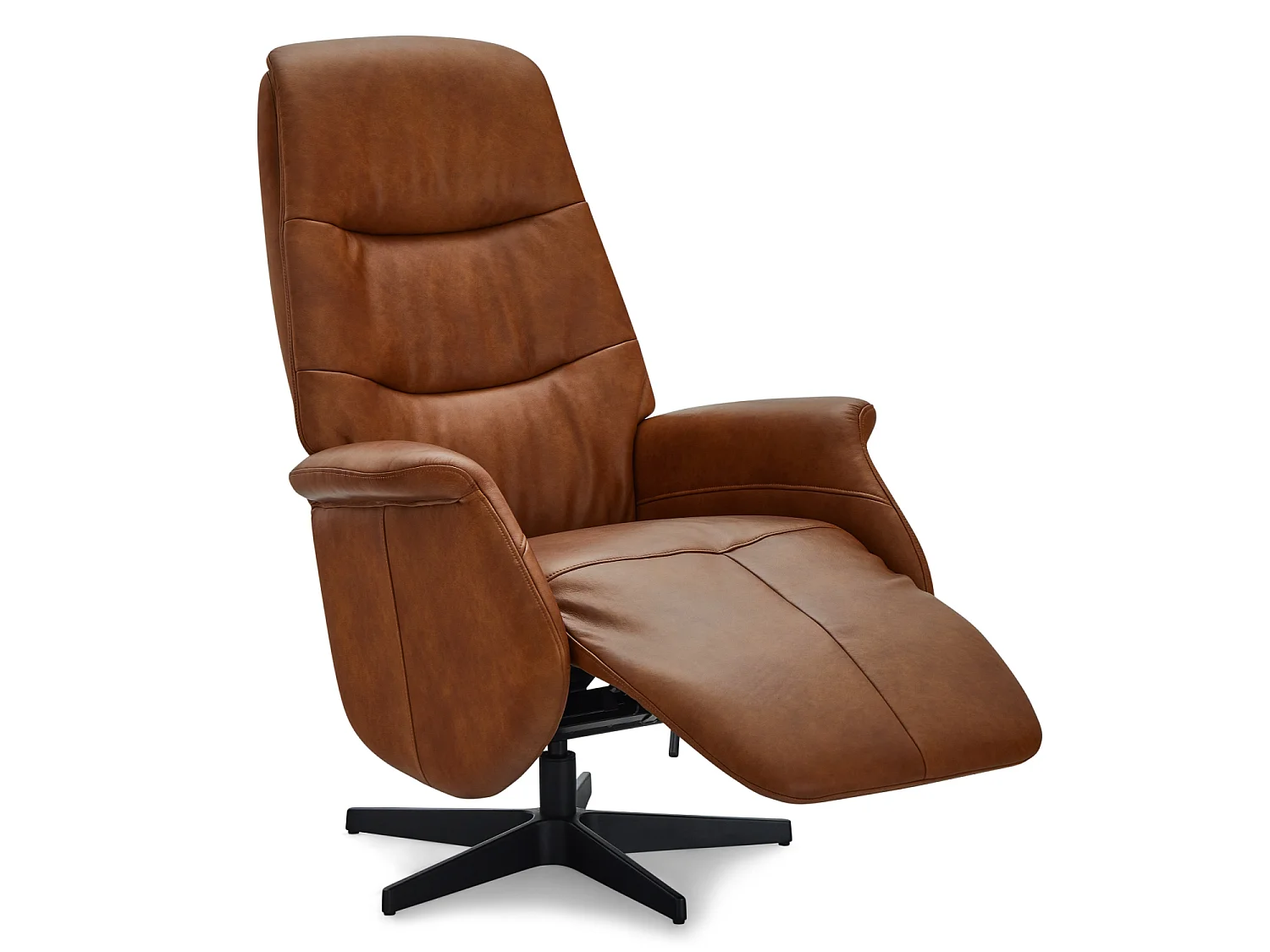 Fauteuil relax Delta - Cuir et métal - Marron