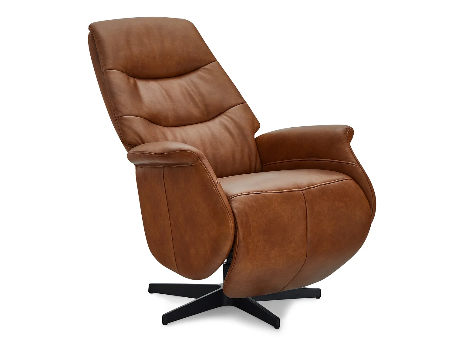 Fauteuil relax Delta - Cuir et métal - Marron
