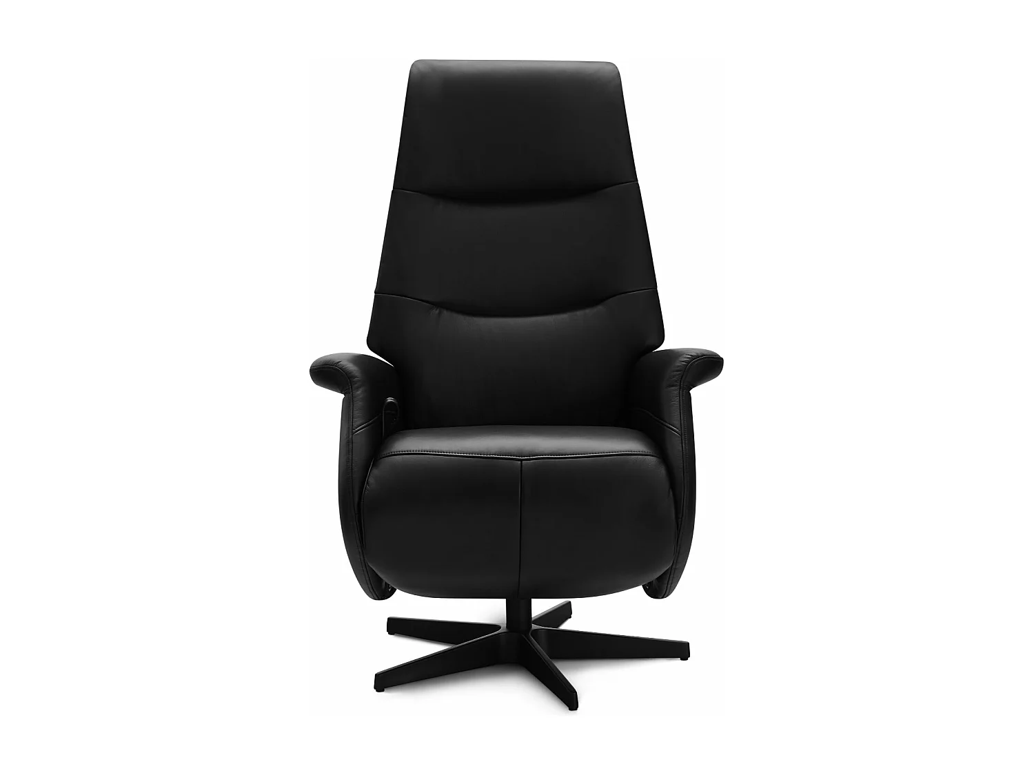 Handmatige relaxfauteuil Delta - Leer & metaal - Zwart