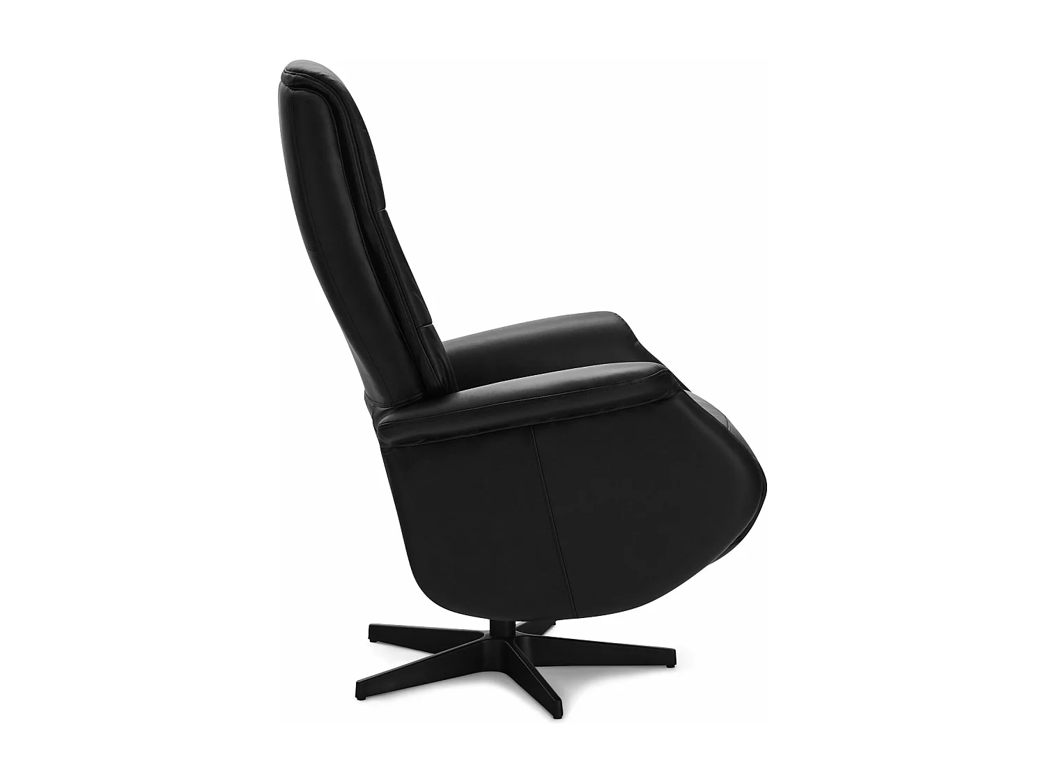 Handmatige relaxfauteuil Delta - Leer & metaal - Zwart