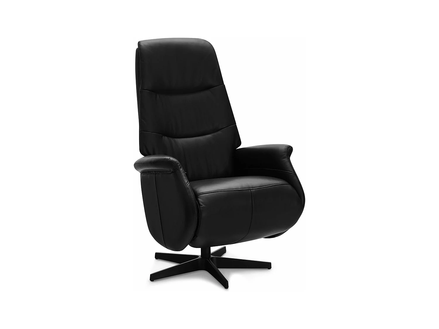 Fauteuil relax Delta - Cuir et métal - Noir