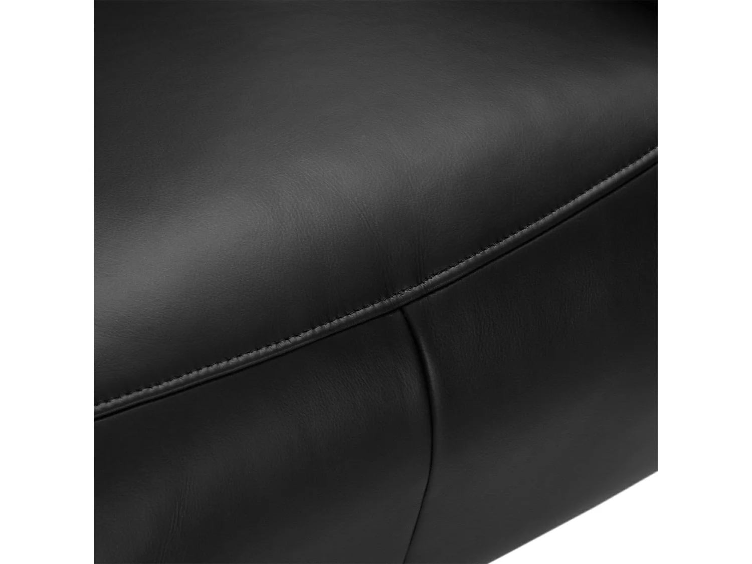 Handmatige relaxfauteuil Delta - Leer & metaal - Zwart