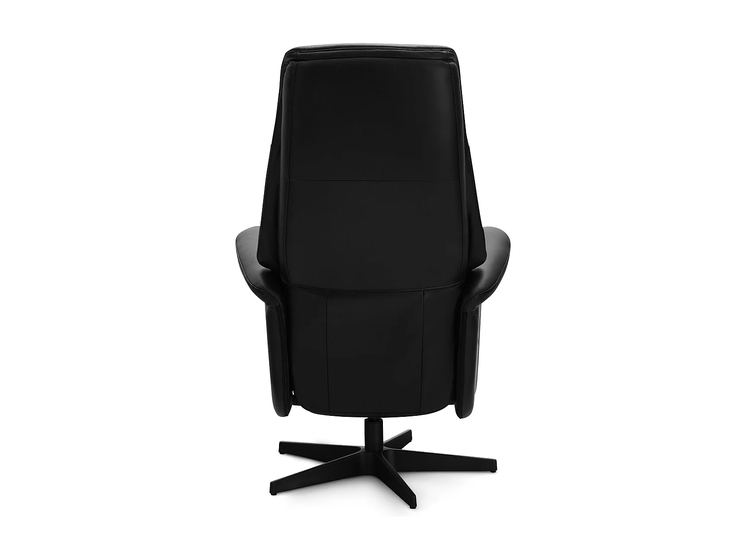 Handmatige relaxfauteuil Delta - Leer & metaal - Zwart
