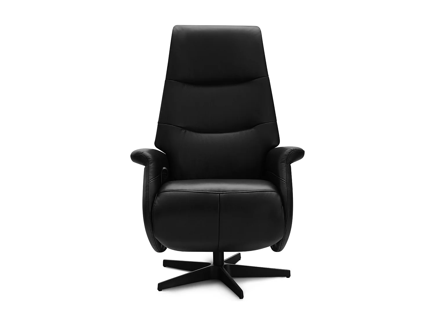 Fauteuil relax Delta - Cuir et métal - Noir