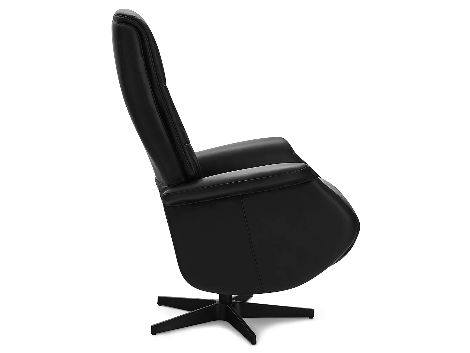 Fauteuil relax Delta - Cuir et métal - Noir