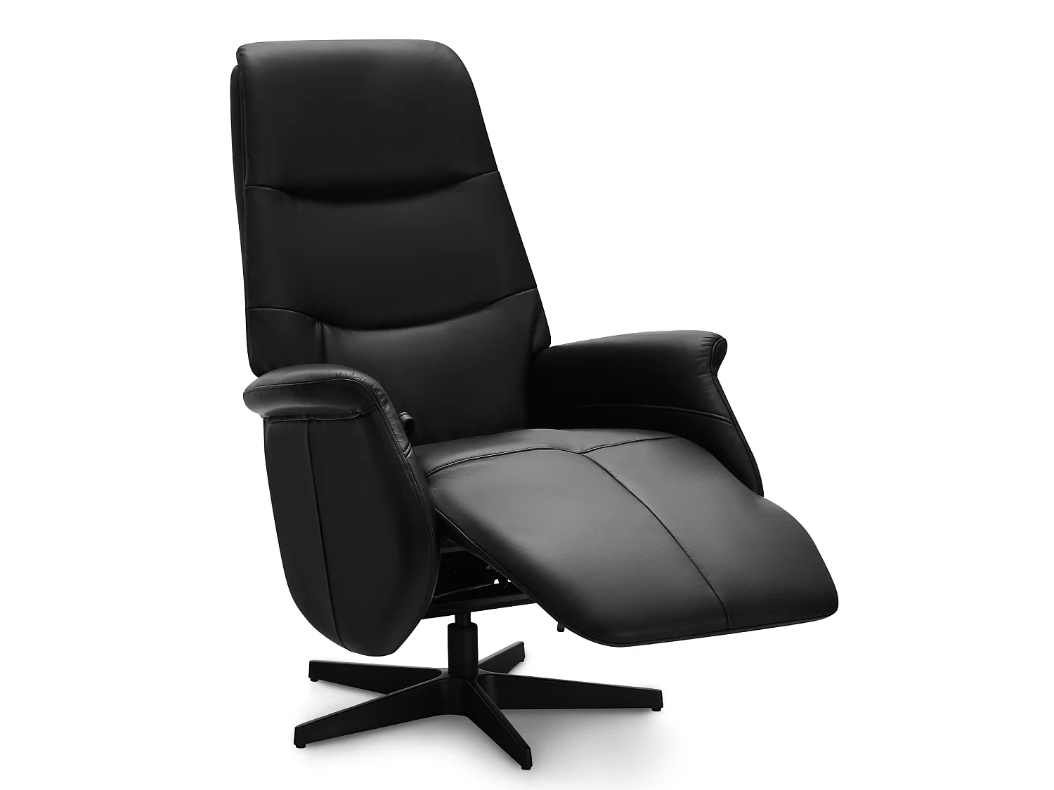 Fauteuil relax Delta - Cuir et métal - Noir
