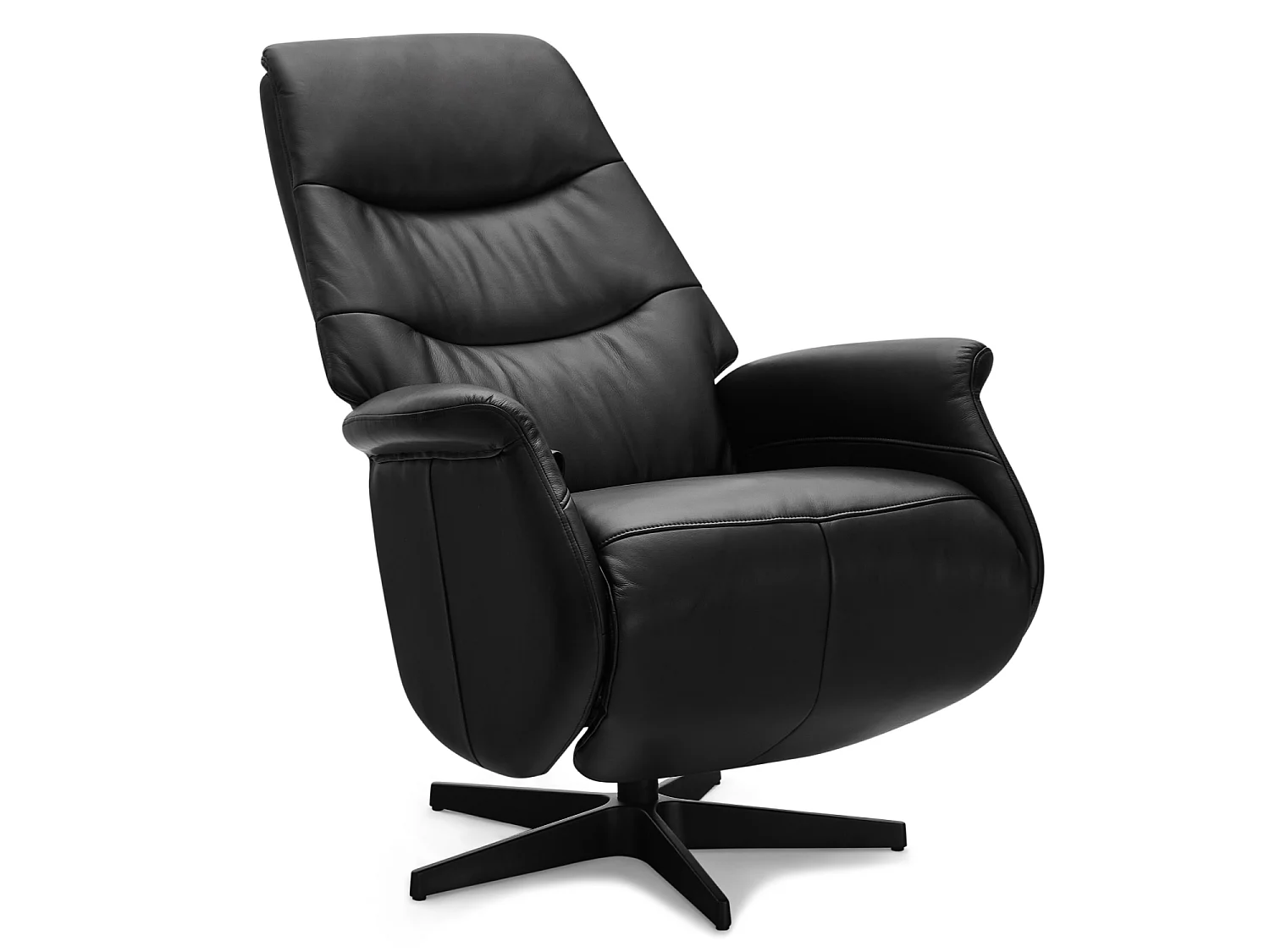 Fauteuil relax Delta - Cuir et métal - Noir
