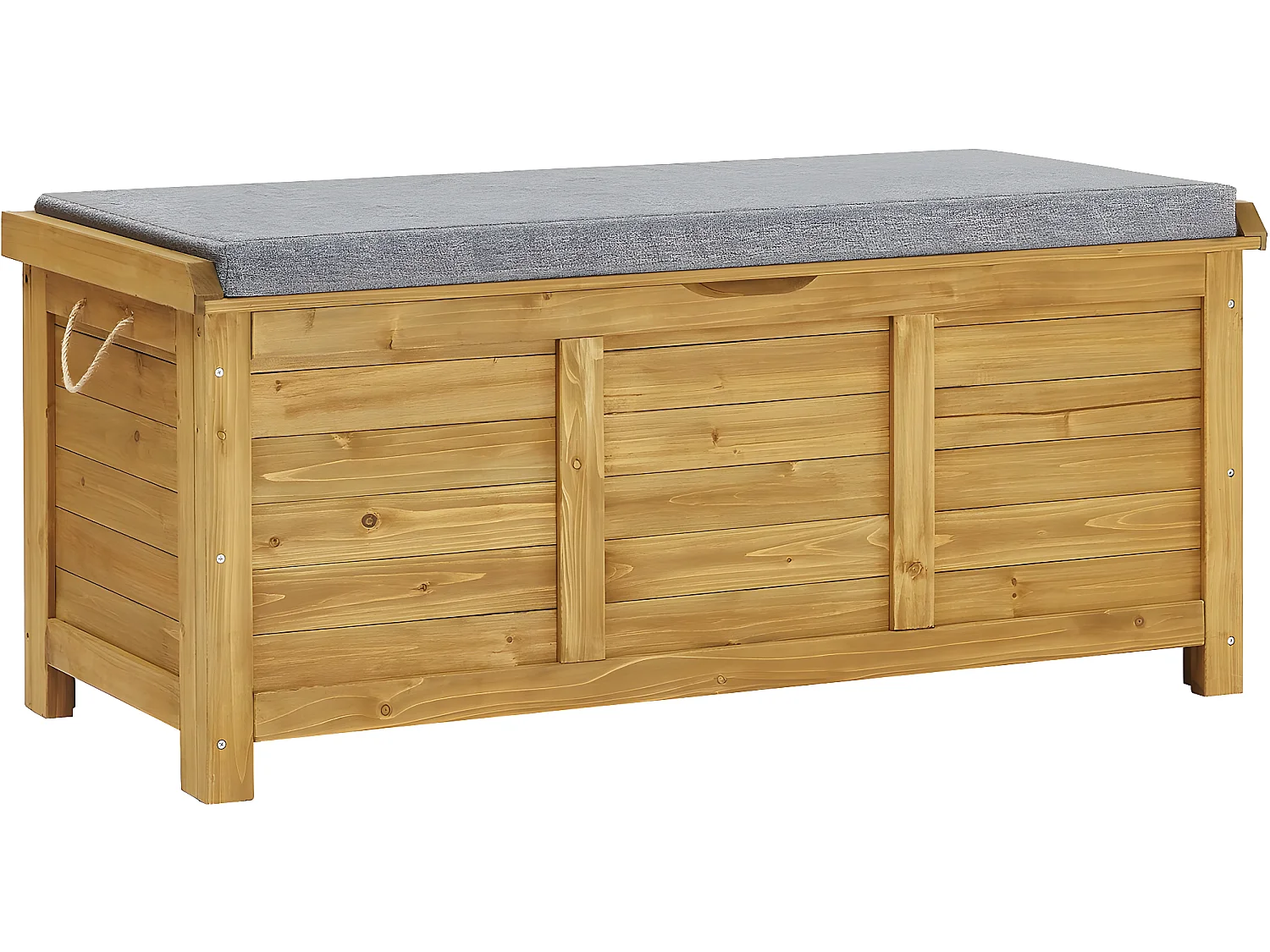 Baú de jardim em madeira "Gana" 2 em 1 - 200 L - Marrom