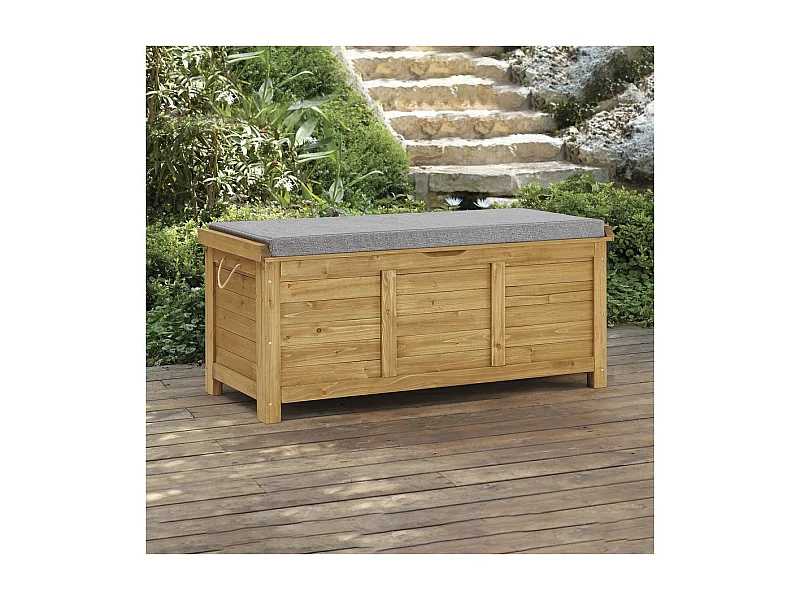 Caja de jardin de madera "Gana" - 125 x 60 x 54 cm - Marrón