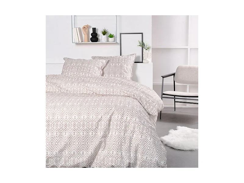 Housse de couette imprimée + 2 housses quadrant, qualité 100% coton M / Vintage 220x240cm