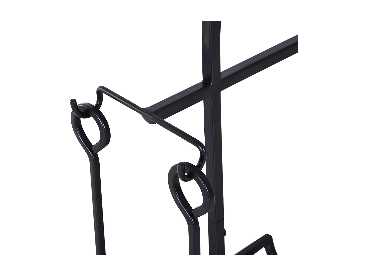 Serviteur de cheminée - porte bûches - range bûches multi accessoires dim. 45L x 40l x 78H cm métal noir