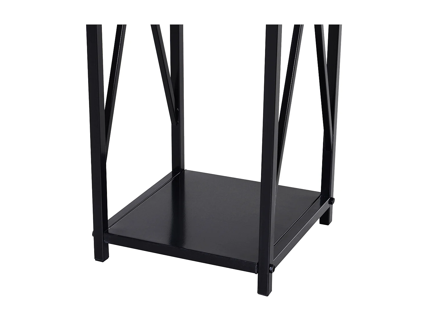 Serviteur de cheminée colonne - porte bûches - range bûches multi accessoires dim. 34L x 34l x 111H cm métal noir