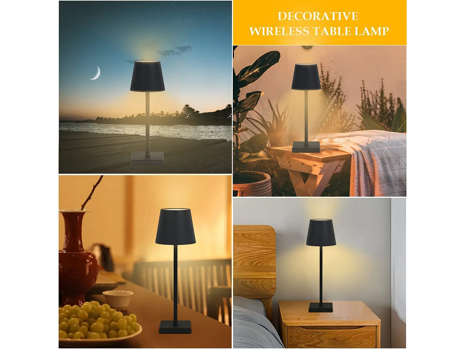 Wiederaufladbare LED-Lampe - Schwarz - 38*10*10 cm - kabellos - IP54