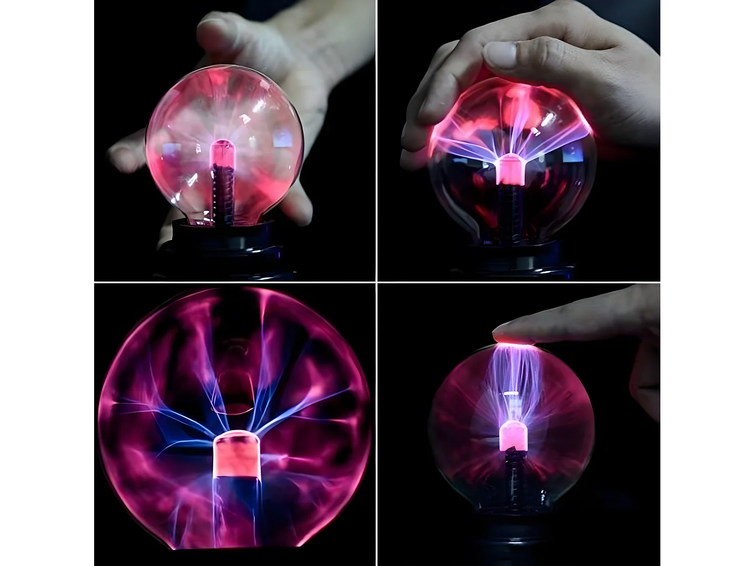 Lampe de table Magic Plasma Ball - Noir - 10*10*14.5cm - Lumière Rouge