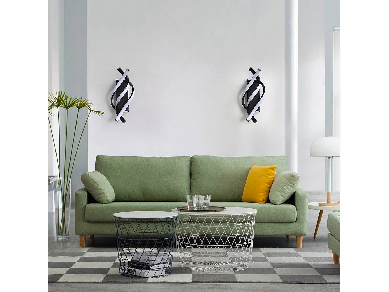 Applique murale intérieur moderne, noir, 32.5*15*20cm, 18w, 3000k lumière blanc chaude