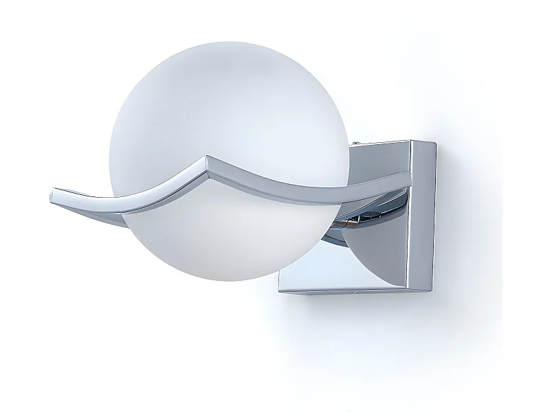 Applique murale led moderne boule - blanc - 19*19*15cm - en verre - sans ampoule E27