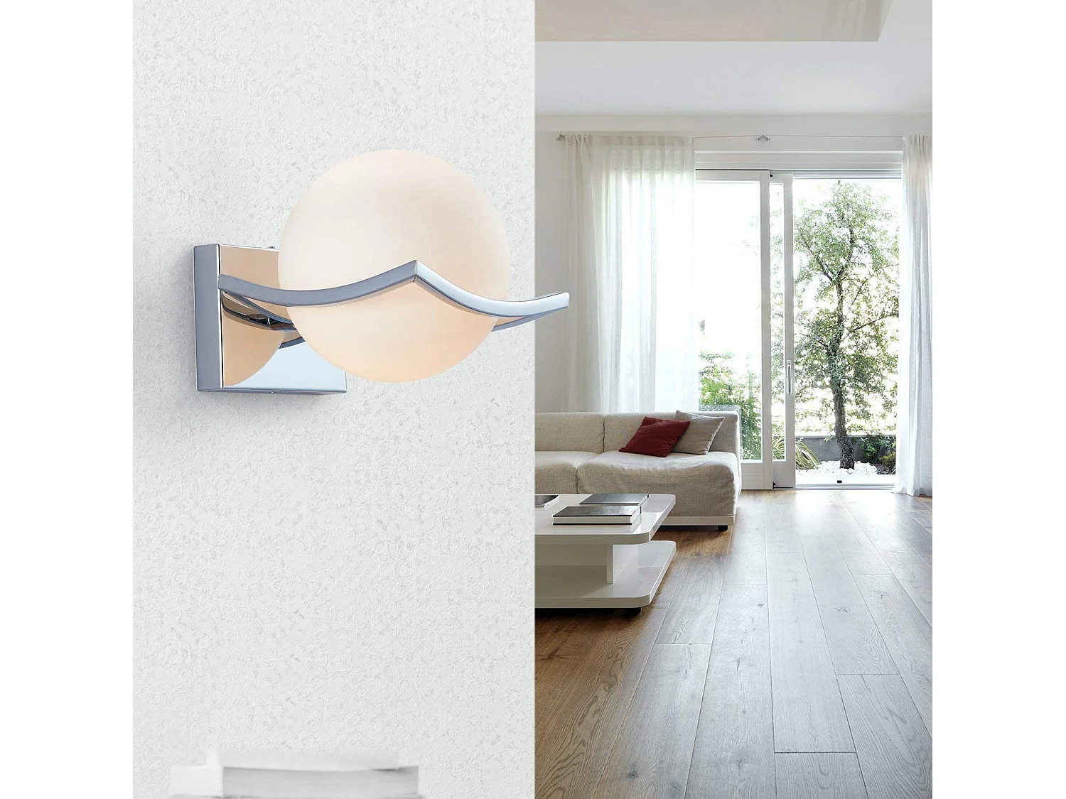 Luz de pared LED moderna - blanco - 19*19*15cm - en vidrio - sin bulbo E27