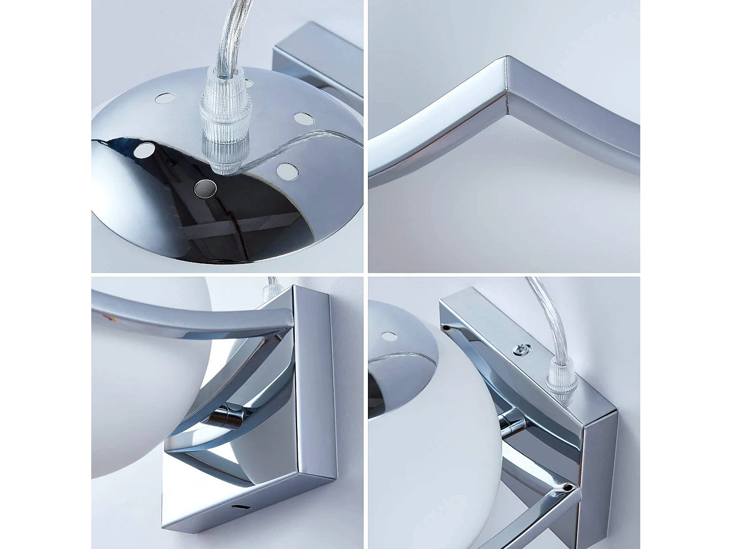 Luz de pared LED moderna - blanco - 19*19*15cm - en vidrio - sin bulbo E27