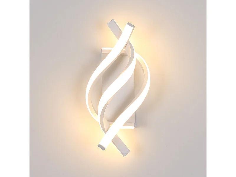 Applique murale led moderne, blanc, 32.5*15*20cm, en acrylique, blanc chaud 3000k