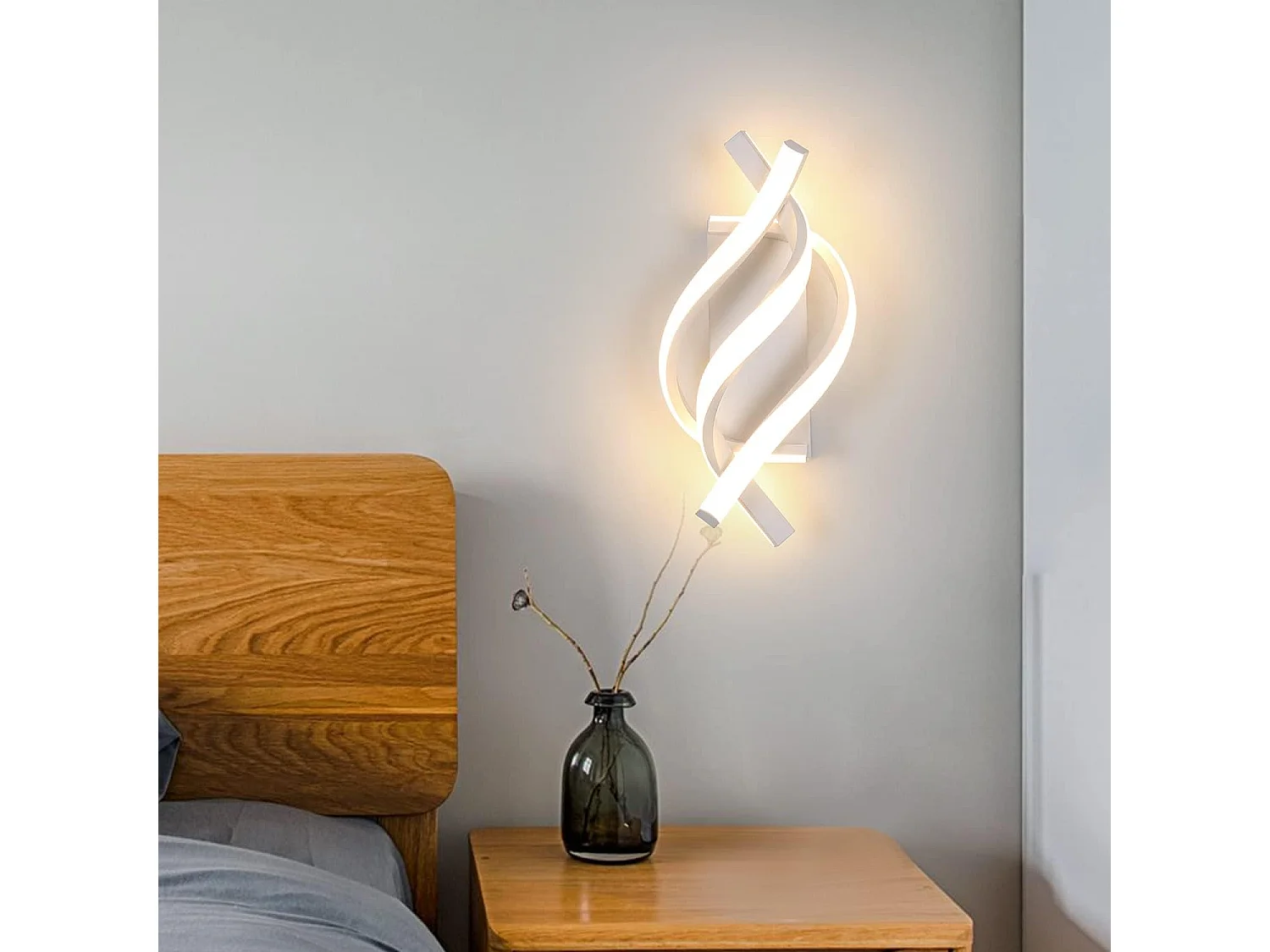 Applique murale led moderne, blanc, 32.5*15*20cm, en acrylique, blanc chaud 3000k