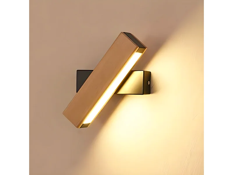 Applique murale led intérieur rotative à 360°, or, 21*8*5cm, 4w, blanc chaud