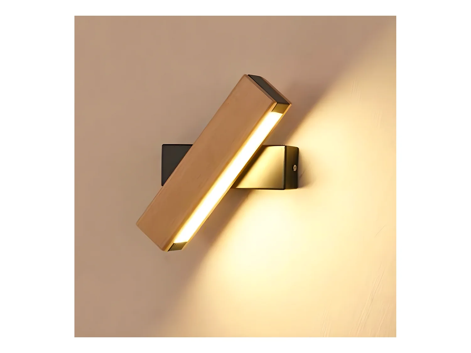 Applique murale led intérieur rotative à 360°, or, 21*8*5cm, 4w, blanc chaud