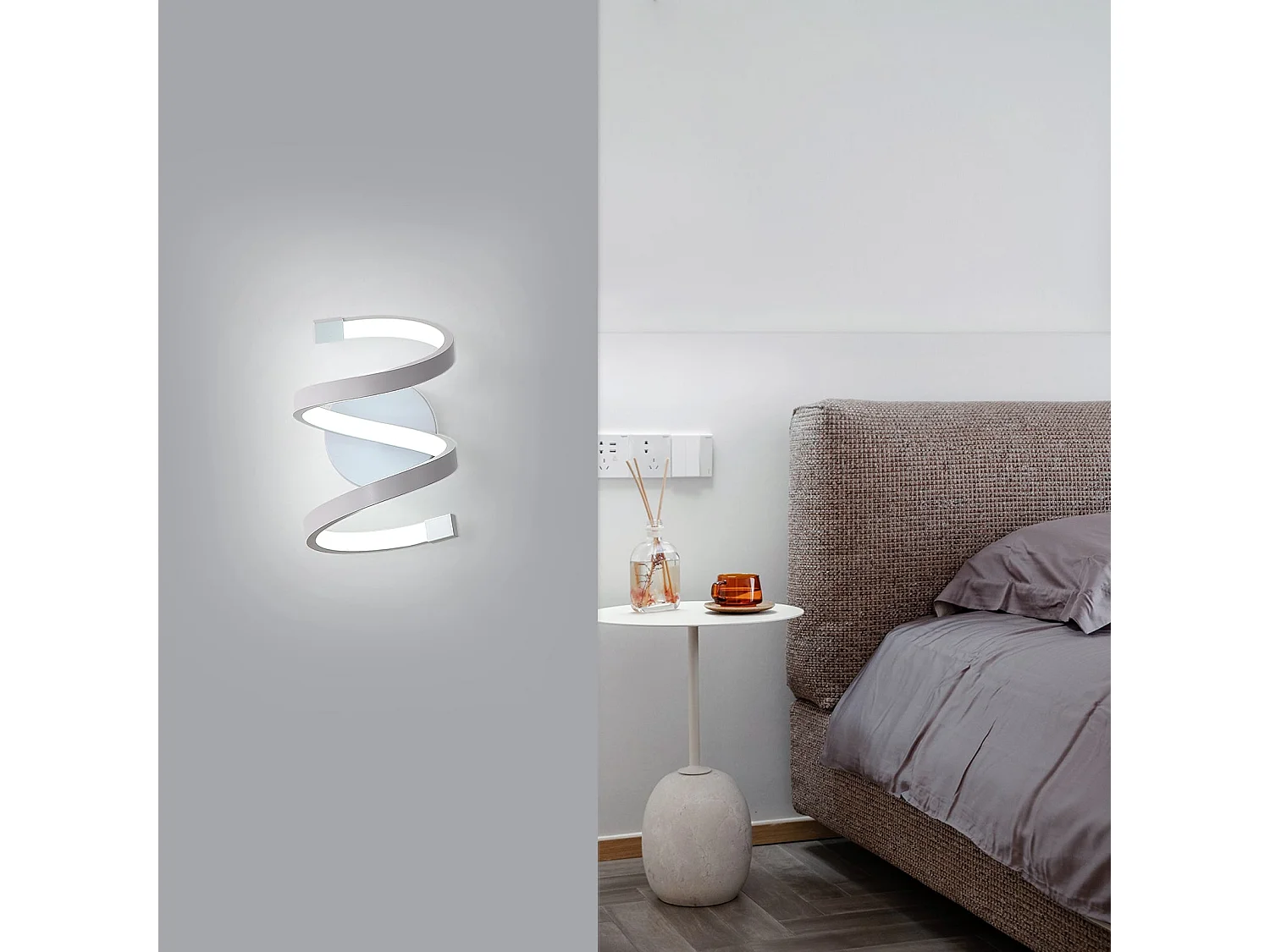 Applique murale led moderne - blanc - 21.5*14*19cm - en aluminium - 19W