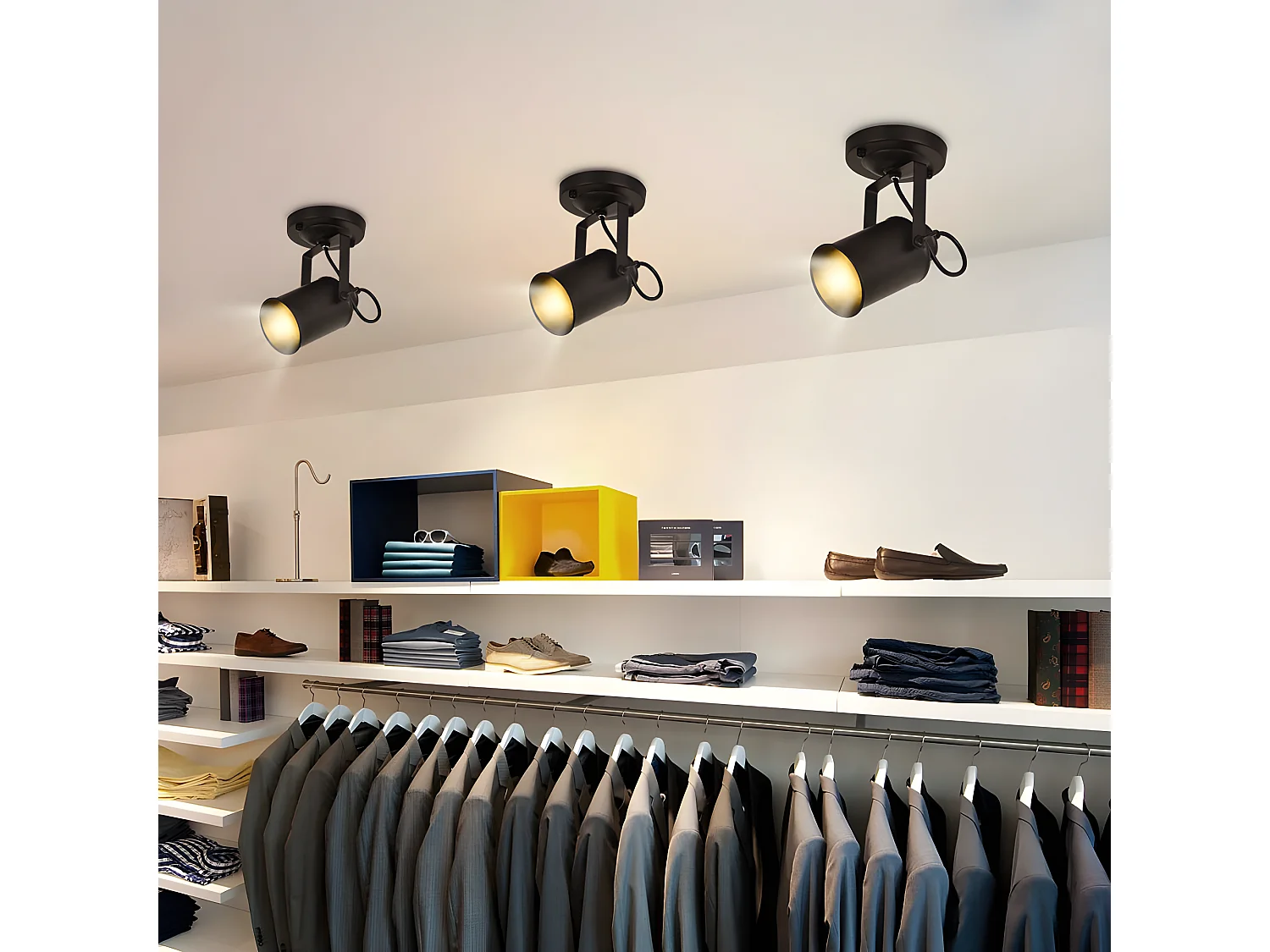 Applique murale spot moderne industrielle, noir, 17*8.5cm, sans ampoule E27, pour chambre