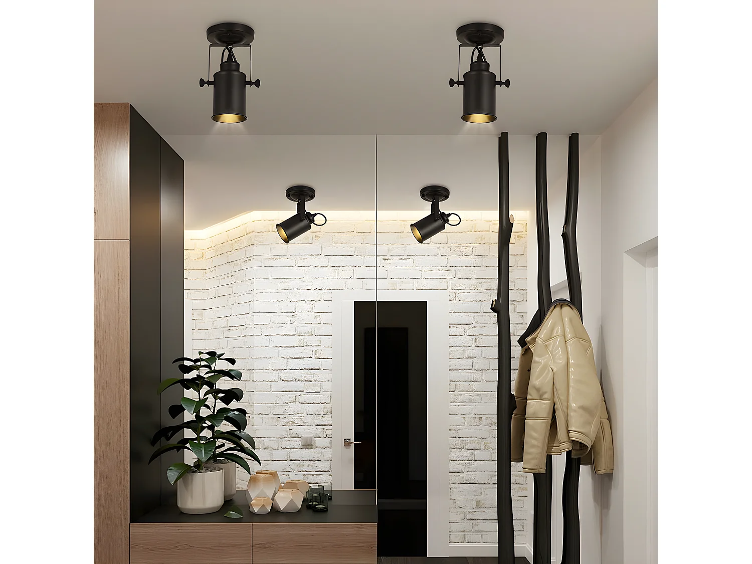 Muurwandlamp modern industrieel, zwart, 17*8,5 cm, zonder E27 -lamp, voor slaapkamer