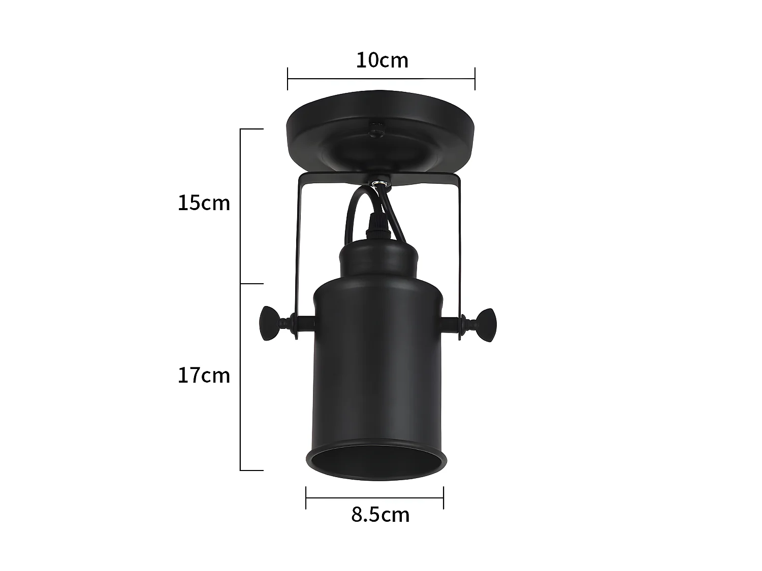Muurwandlamp modern industrieel, zwart, 17*8,5 cm, zonder E27 -lamp, voor slaapkamer