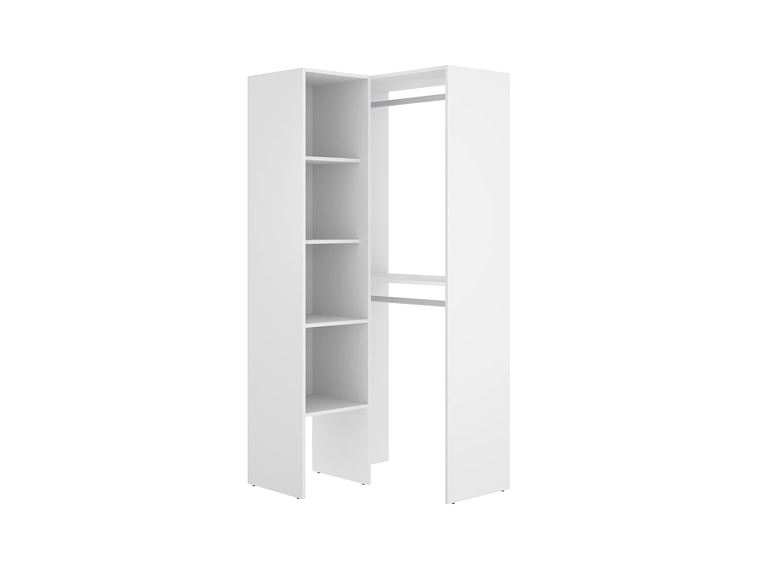 Garderoba narożna - szer. 79 cm - Biały - FERDINAND