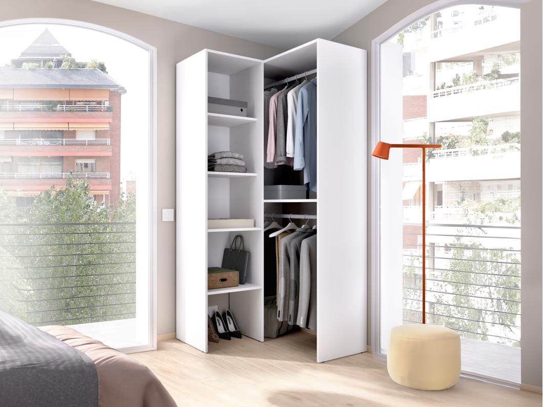 Dressing d'angle - L79 cm - Blanc - FERDINAND