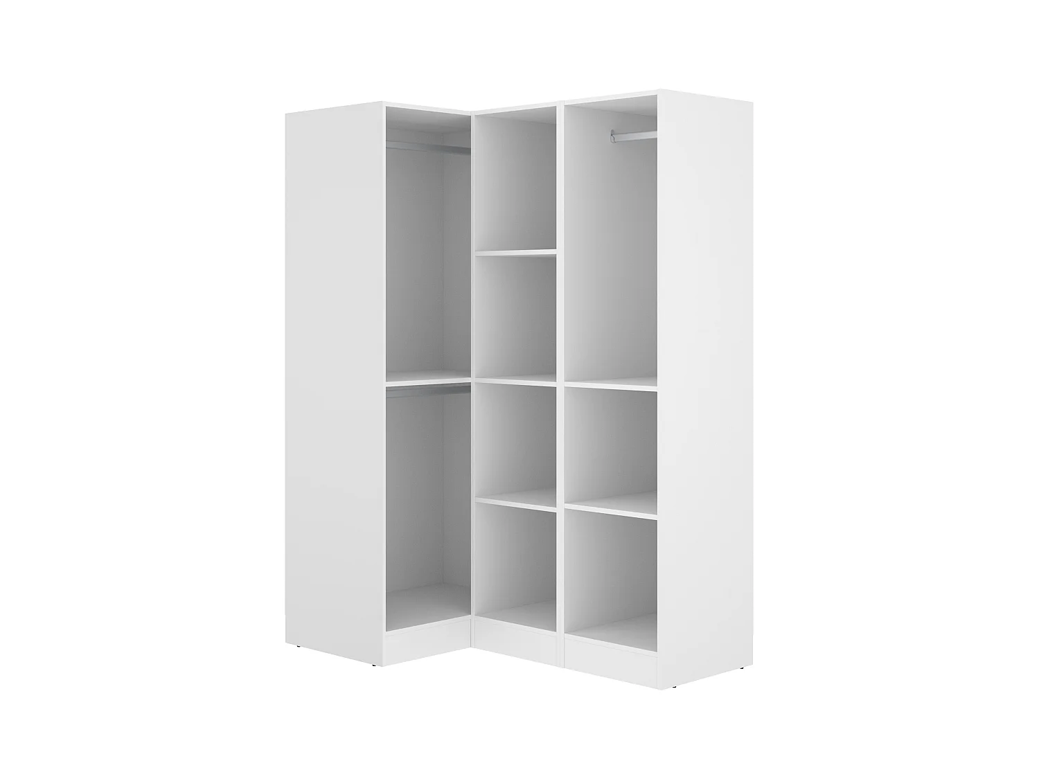 Armoire d'angle 3 portes - L132 cm - Blanc - LISTOWEL