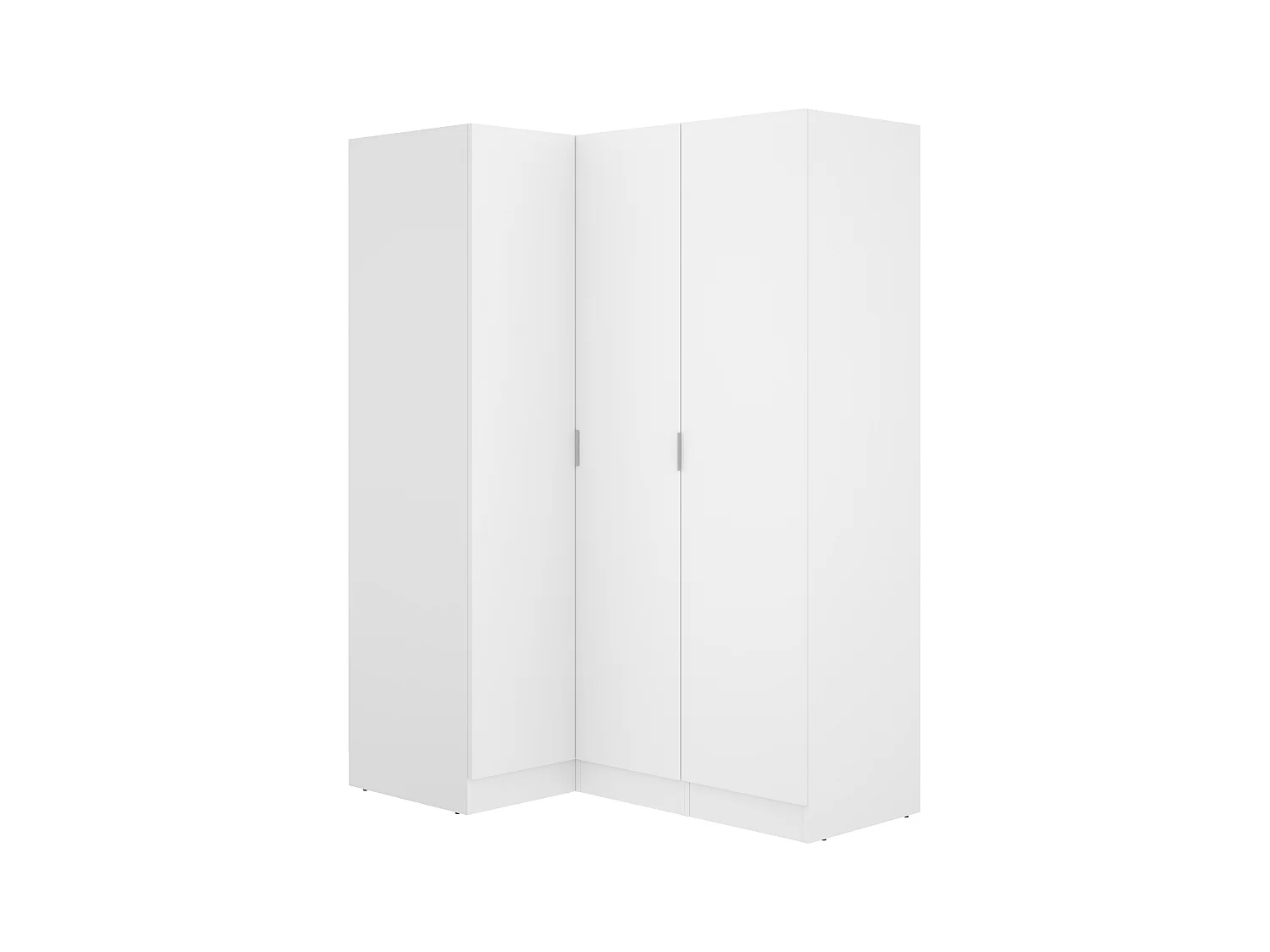 Armoire d'angle 3 portes - L132 cm - Blanc - LISTOWEL
