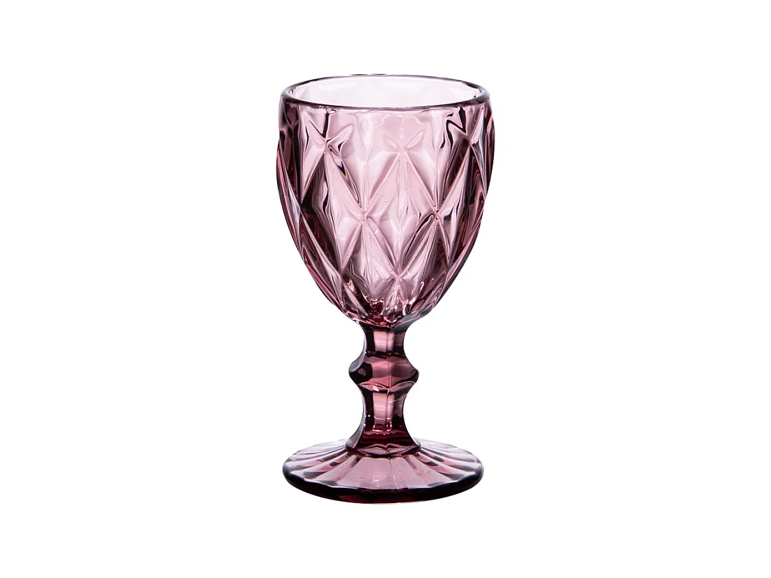 Boite de 6 verres à pied 25 cl diamond rose